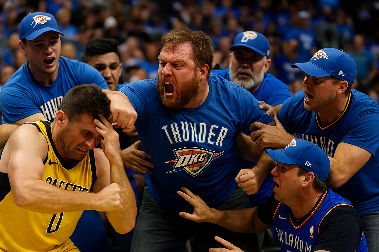Thunder vs Pacers Fan Fight